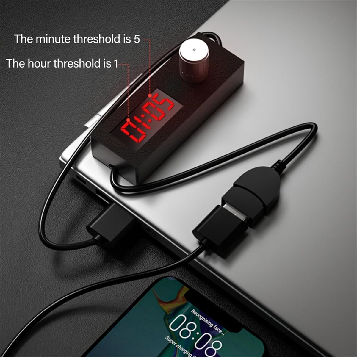 Power Tools Mall - USB-кабель-таймер для отключения питания по расписанию,