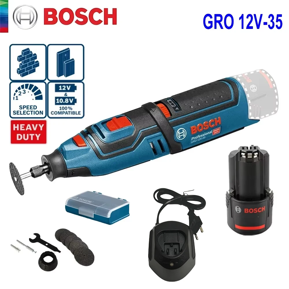 Power Tools Grinder - Беспроводная шлифовальная машина Bosch GRO 12V-35,